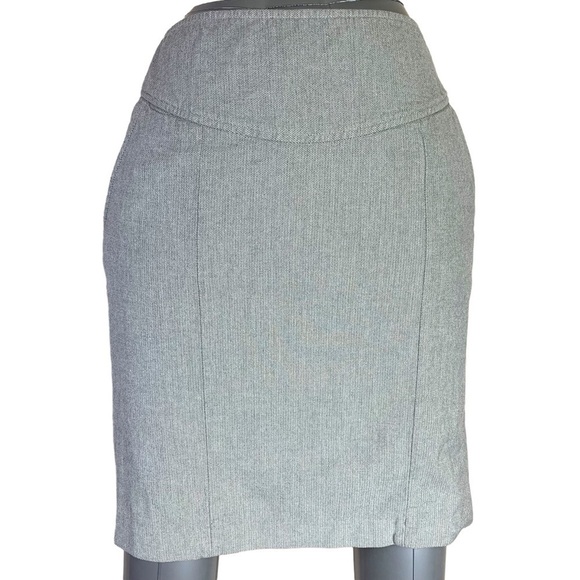 Size 6 Banana Republic Grey Stretch Pencil Skirt Pockets Small Retro Pinup - Picture 1 of 7